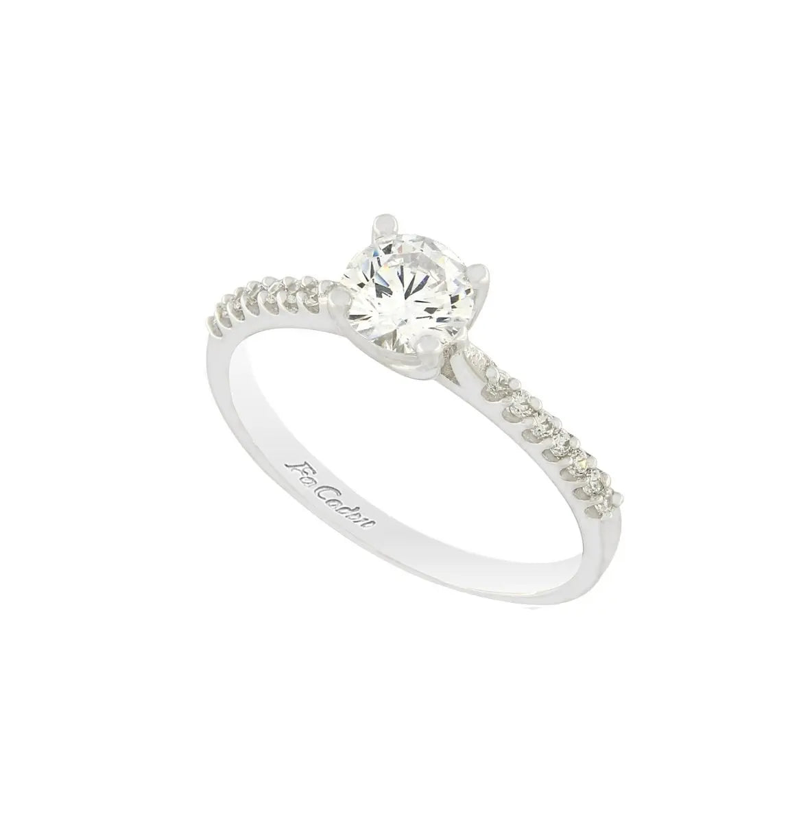 FaCad'oro RI-000748W Λευκόχρυσο Μονόπετρο 14ct με Ζιργκόν - Κοσμηματοπωλείο Goldy