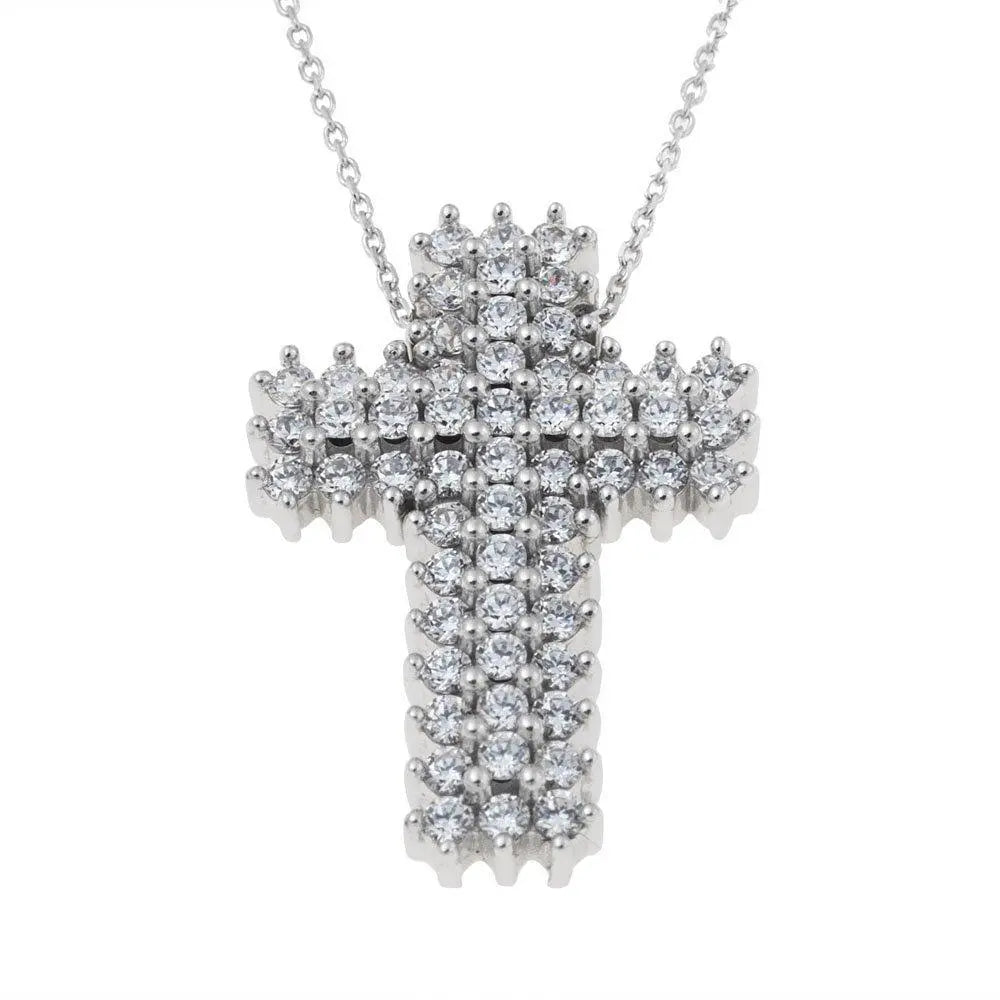 Facad’oro STA176W Λευκόχρυσος Βαφτιστικός Σταυρός 14ct - Κοσμηματοπωλείο Goldy