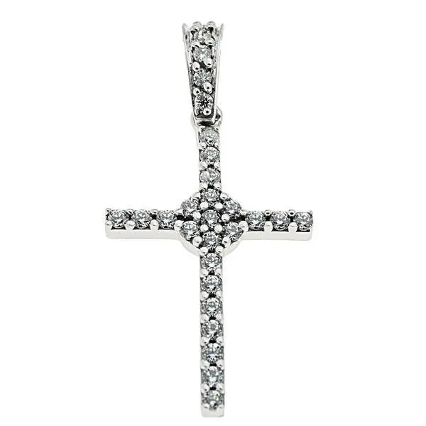 Facad’oro STA465A Λευκόχρυσος Γυναικείος Σταυρός 14ct - Κοσμηματοπωλείο Goldy