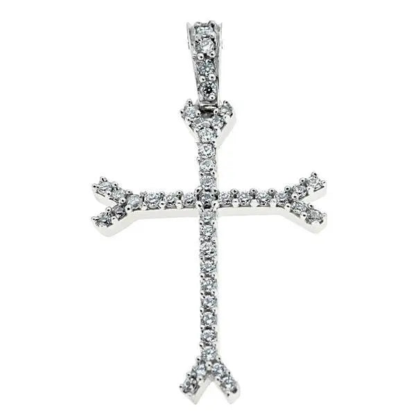 Facad’oro STA488A-W Λευκόχρυσος Γυναικείος Σταυρός 14ct - Κοσμηματοπωλείο Goldy