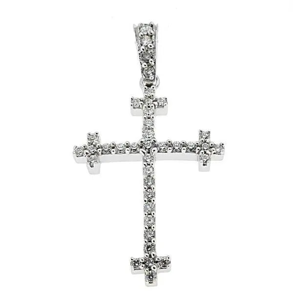 Facad’oro STA492A-W Λευκόχρυσος Βαπτιστικός Σταυρός 14ct - Κοσμηματοπωλείο Goldy