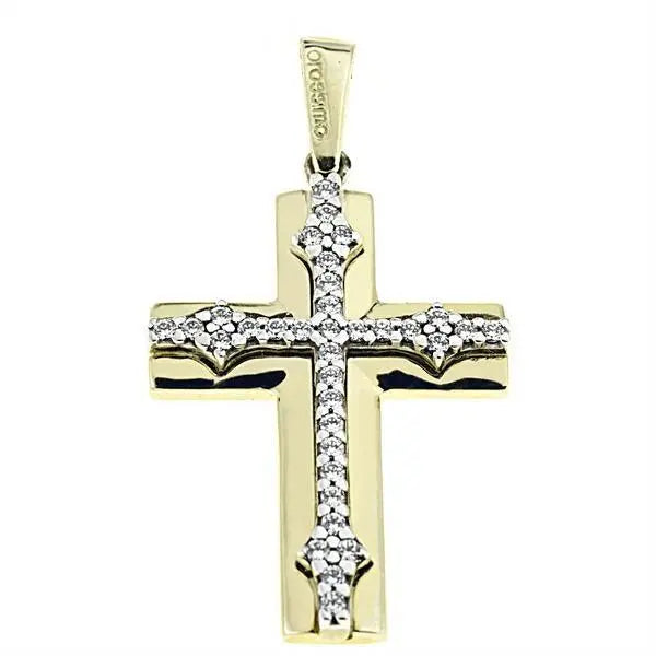 Facad’oro STA631 Χρυσός Βαφτιστικός Σταυρός 9ct - Κοσμηματοπωλείο Goldy