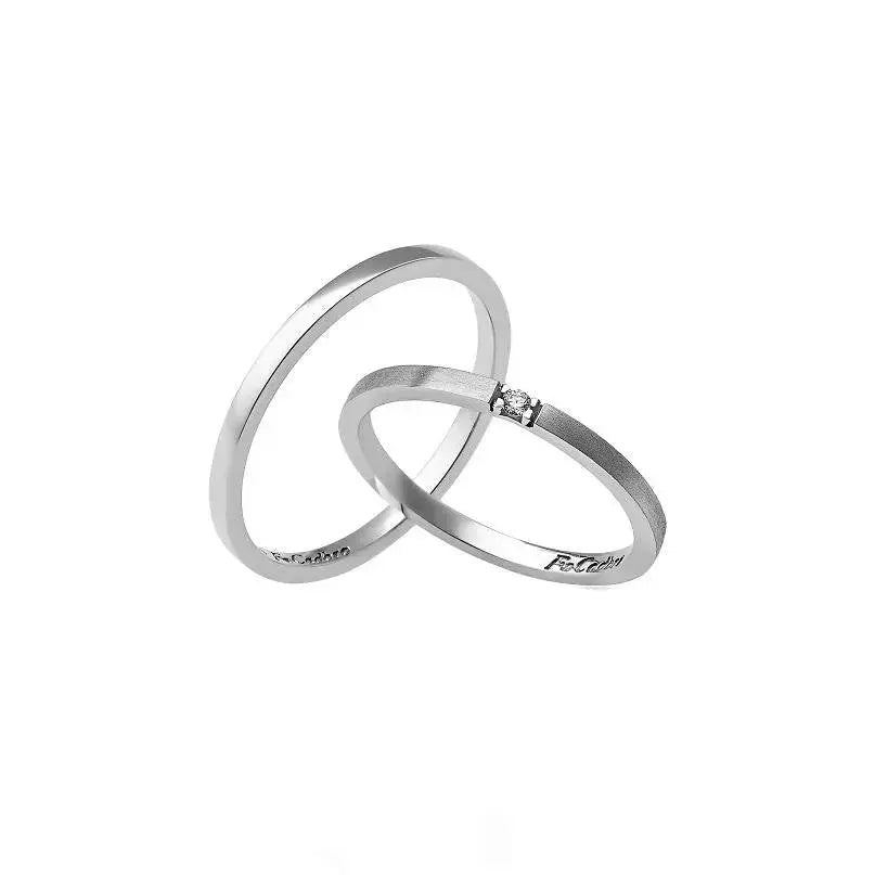 FaCad'oro WR-40 Λευκόχρυσες Βέρες Γάμου 14ct - Κοσμηματοπωλείο Goldy