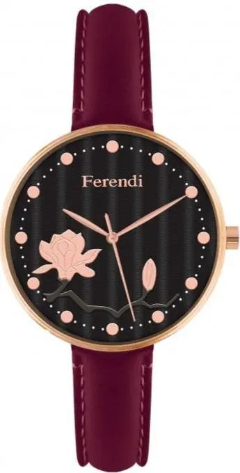 Ferendi 8945-19 Ornament Red Leather Strap - Κοσμηματοπωλείο Goldy