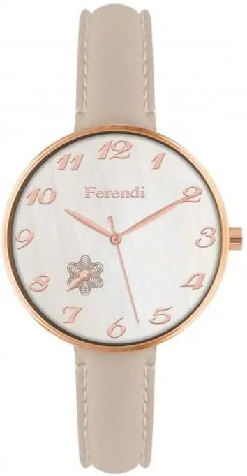 Ferendi 8945-53 Lasting Beauty Beige Leather Strap - Κοσμηματοπωλείο Goldy