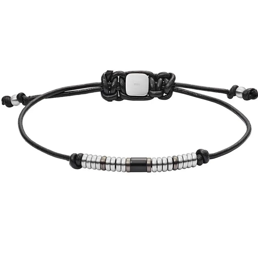 Fossil JF02996998 Ανδρικό Βραχιόλι Από Δέρμα και Ατσάλι - Κοσμηματοπωλείο Goldy