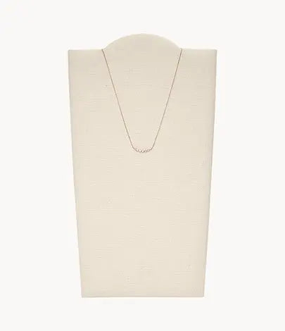 Fossil JF03092791 Κολιέ Από Ροζ Επιχρυσωμένο Ατσάλι με Φίλντισι - Κοσμηματοπωλείο Goldy