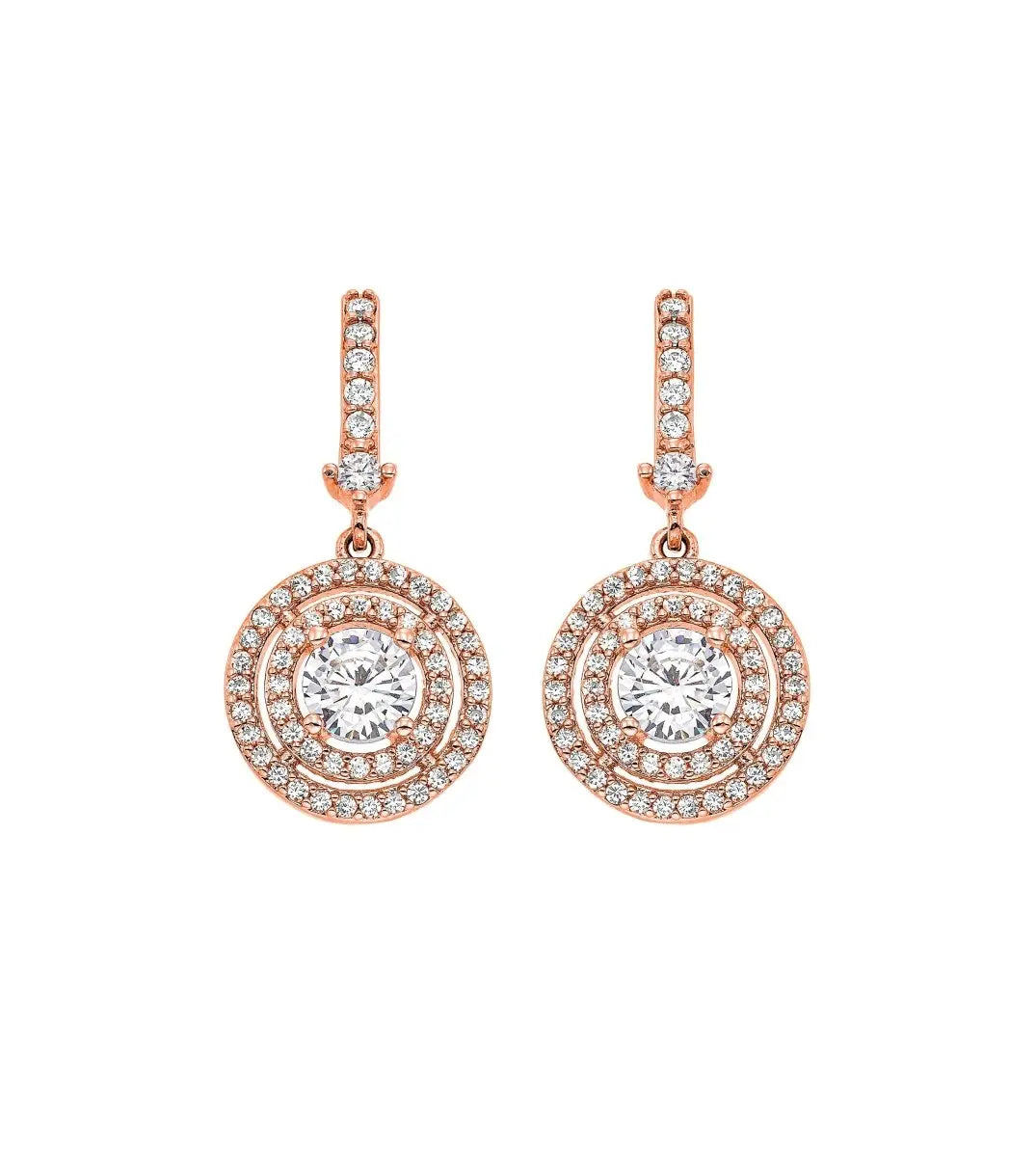 Gloria Hope GH22RW-10016 Νυφικά Σκουλαρίκια Από Ροζ Επιχρυσωμένο Ατσάλι - Κοσμηματοπωλείο Goldy