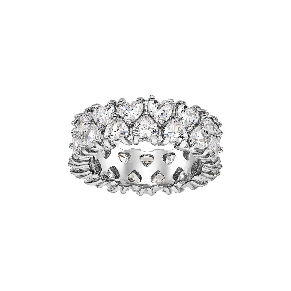 Gloria Hope GH22W-10021-52 Δαχτυλίδι Από Μέταλλο με Λευκά Ζιργκόν - Κοσμηματοπωλείο Goldy