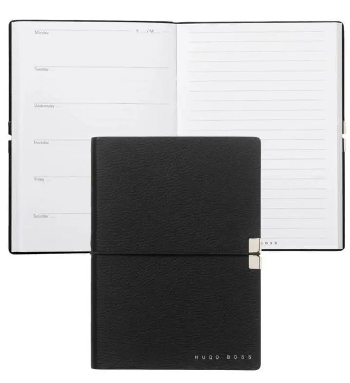 HUGO BOSS HNH124AA Ατζέντα A5 Elegance Storyline Black Agenda - Κοσμηματοπωλείο Goldy
