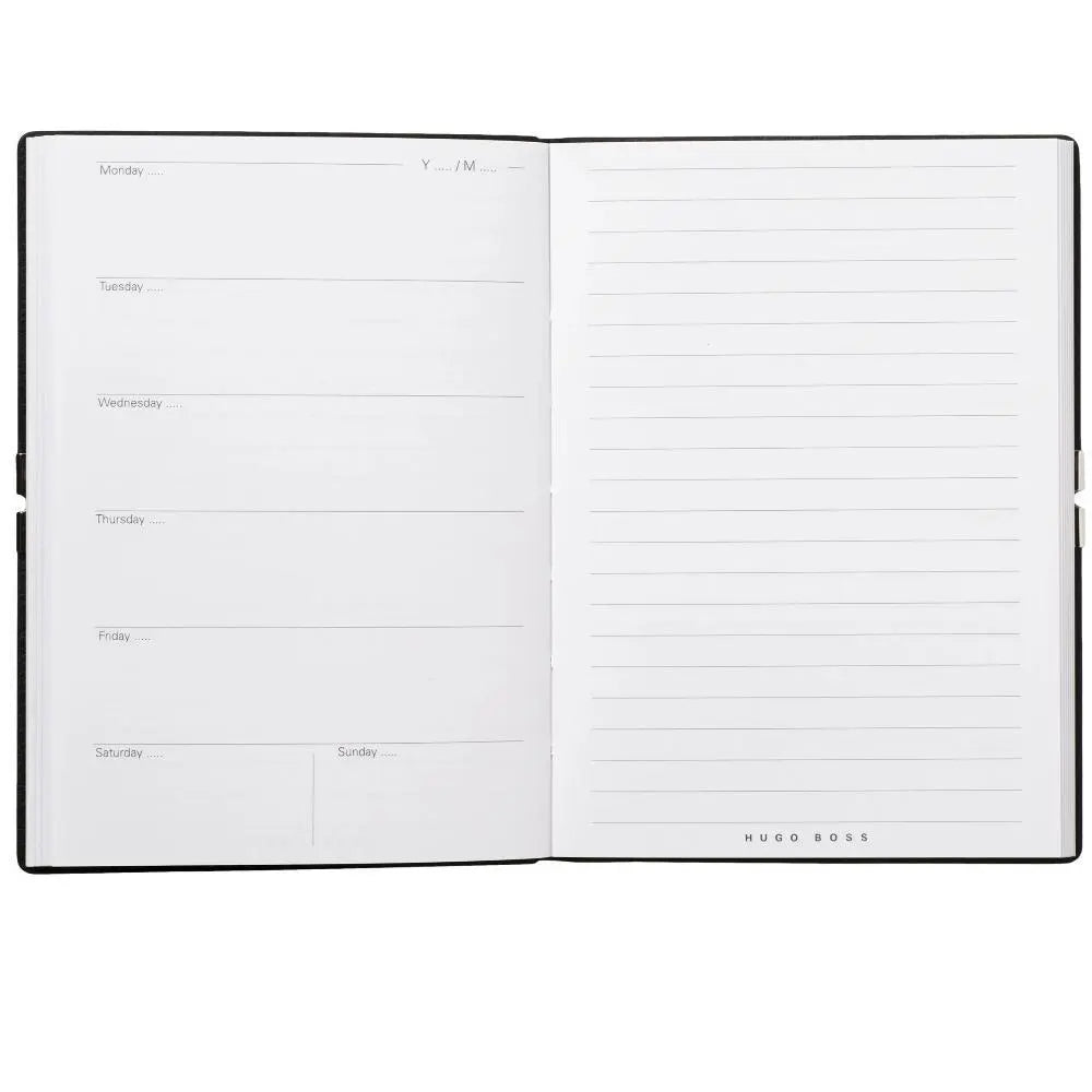 HUGO BOSS HNH124AA Ατζέντα A5 Elegance Storyline Black Agenda - Κοσμηματοπωλείο Goldy
