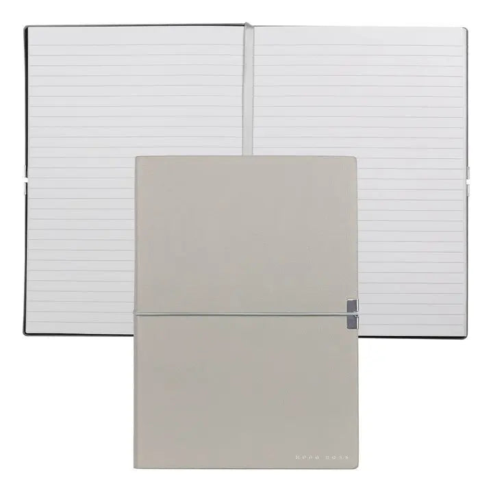 HUGO BOSS HNH124KL Σημειωματάριο A5 Essential Storyline Grey Notebook - Κοσμηματοπωλείο Goldy