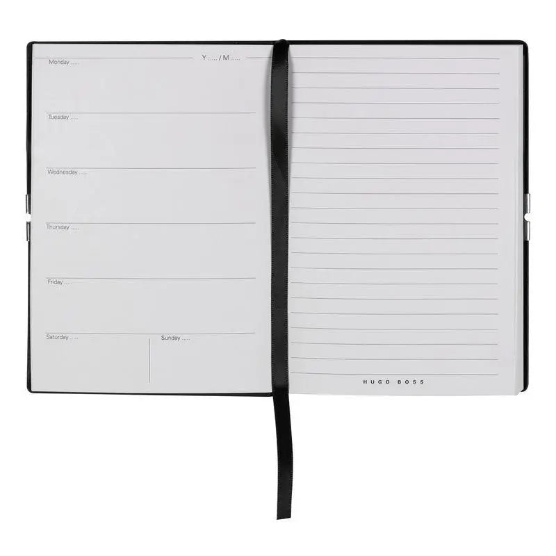 HUGO BOSS HNM124AA Ατζέντα A6 Elegance Storyline Black Agenda - Κοσμηματοπωλείο Goldy