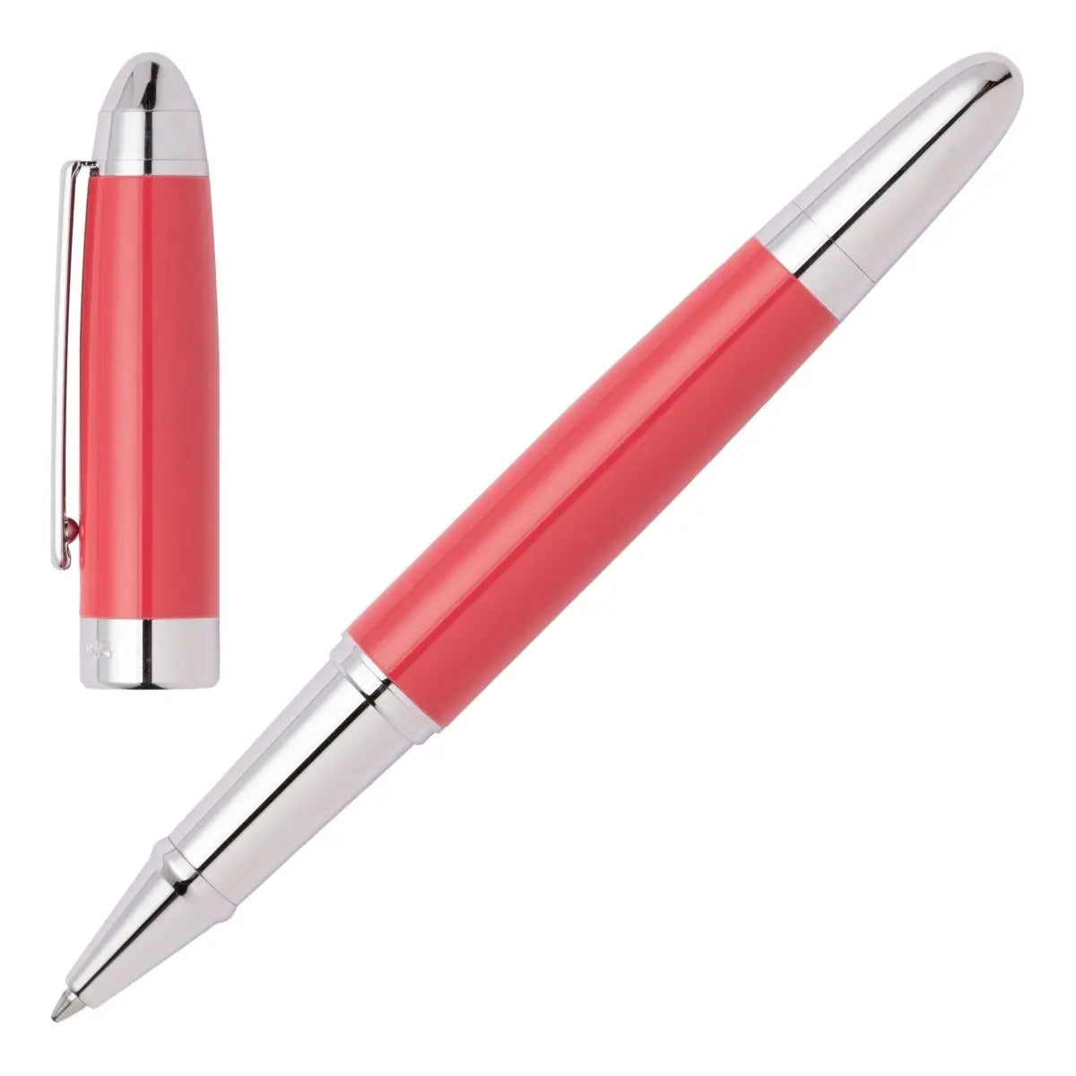 HUGO BOSS HSN0015P Στυλό Icon Corail/Chrome Rollerball Pen - Κοσμηματοπωλείο Goldy
