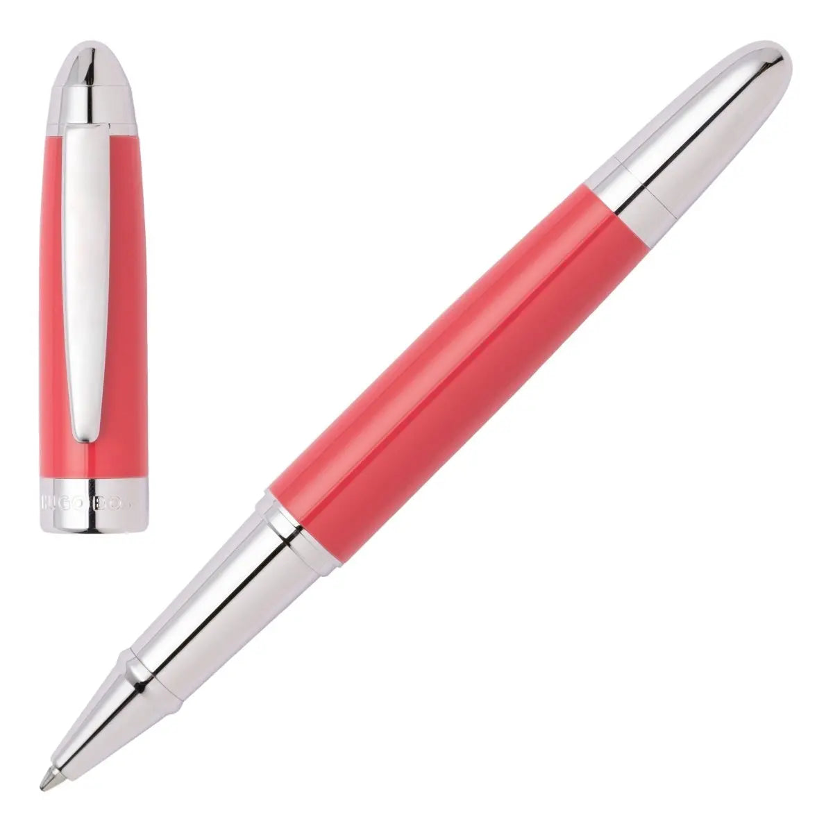 HUGO BOSS HSN0015P Στυλό Icon Corail/Chrome Rollerball Pen - Κοσμηματοπωλείο Goldy