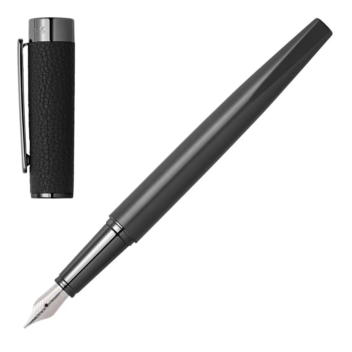 HUGO BOSS HSU3892A Στυλό Corium Black Fountain Pen - Κοσμηματοπωλείο Goldy