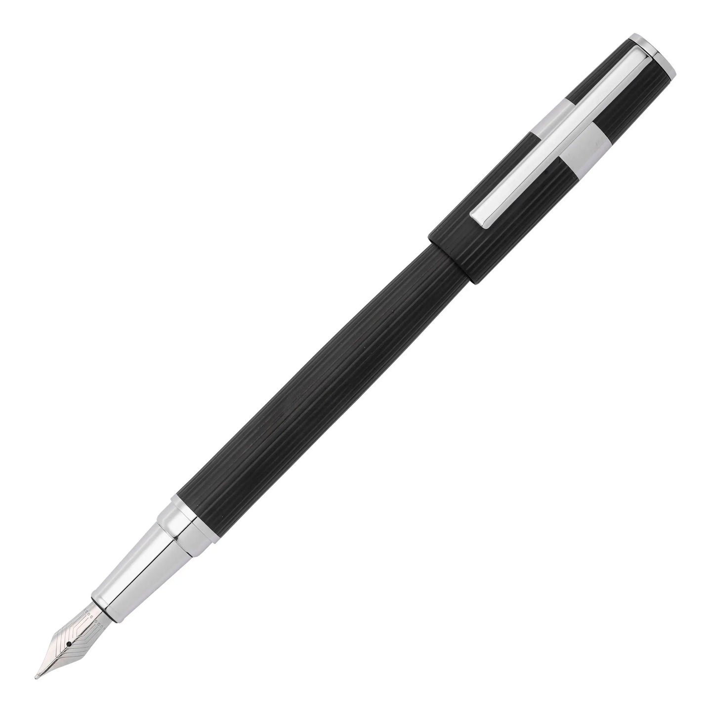 HUGO BOSS HSV2852A Πένα Gear Pinstripe Black / Chrome Fountain Pen - Κοσμηματοπωλείο Goldy