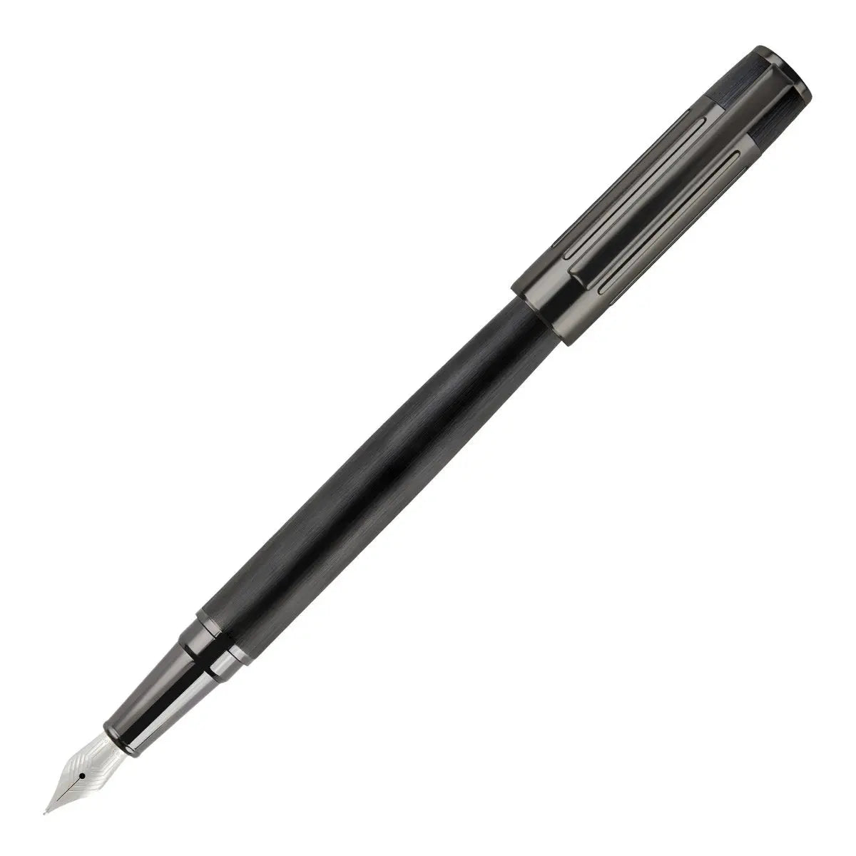 HUGO BOSS HSV3062A Πένα Gear Ribs Black Fountain Pen - Κοσμηματοπωλείο Goldy