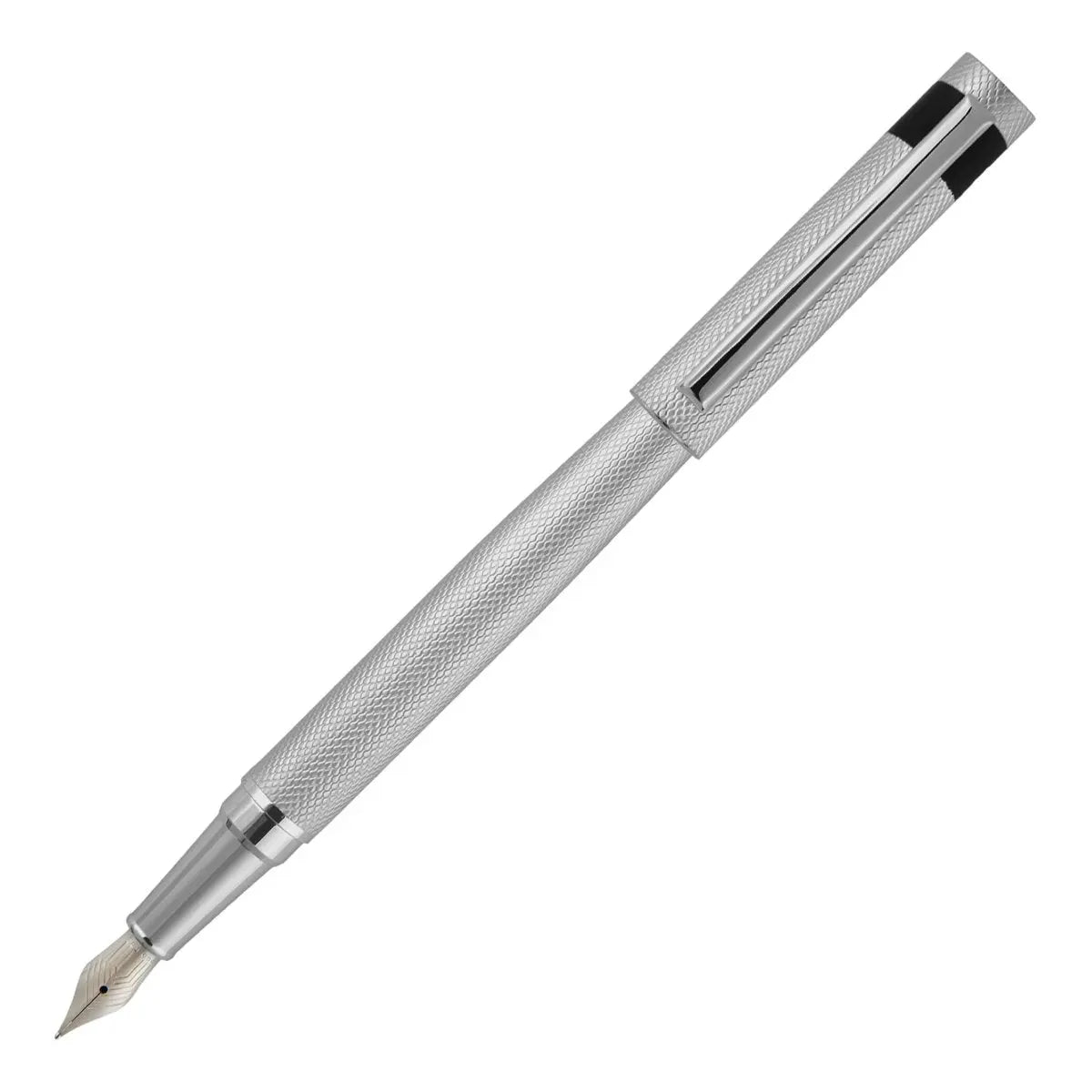 HUGO BOSS HSW3672B Στυλό Loop Diamond Chrome Fountain Pen - Κοσμηματοπωλείο Goldy
