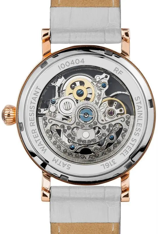 Ingersoll I00404 Herald Automatic White Leather Strap - Κοσμηματοπωλείο Goldy