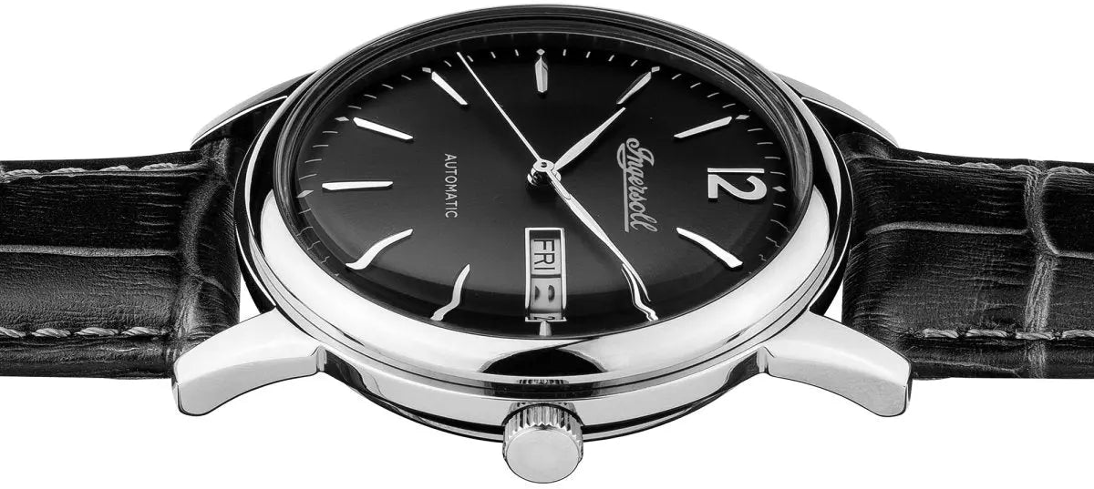 Ingersoll I00502 New Haven Automatic Black Leather Strap - Κοσμηματοπωλείο Goldy