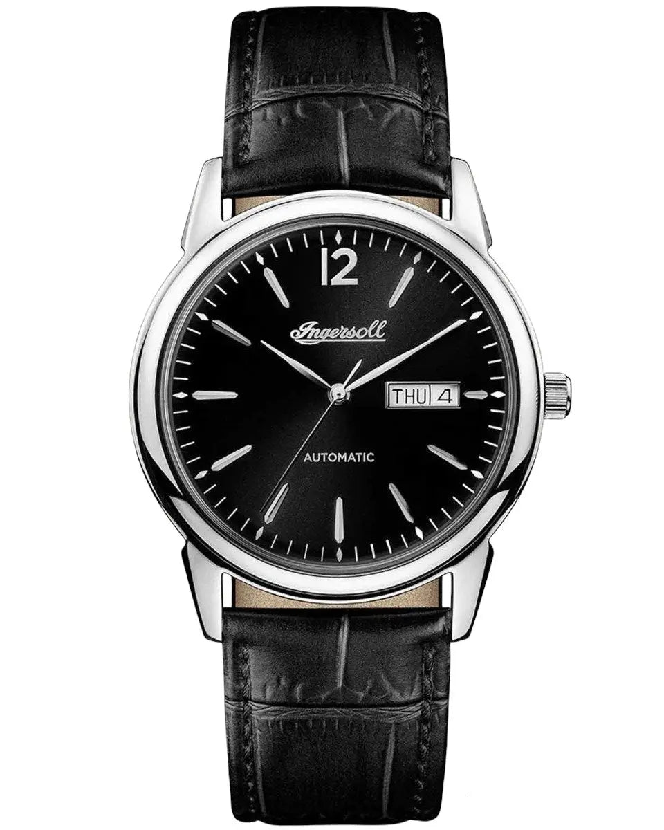 Ingersoll I00502 New Haven Automatic Black Leather Strap - Κοσμηματοπωλείο Goldy