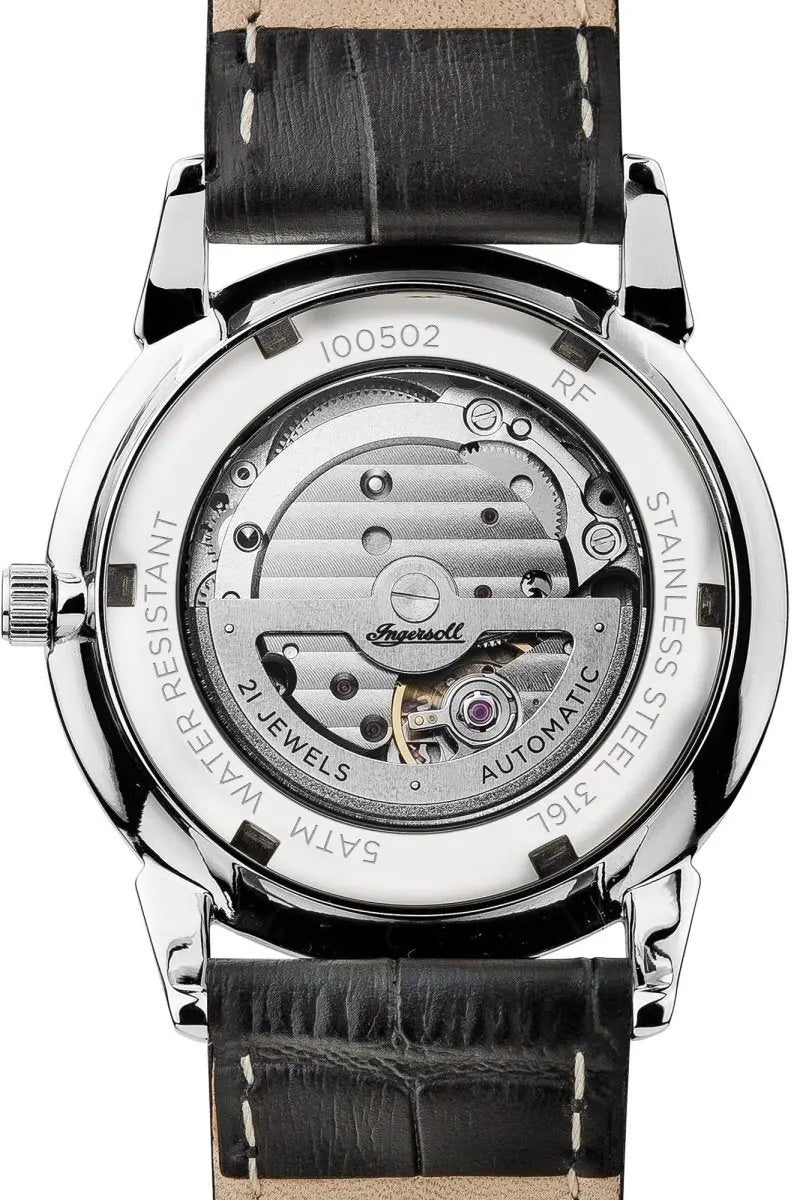 Ingersoll I00502 New Haven Automatic Black Leather Strap - Κοσμηματοπωλείο Goldy
