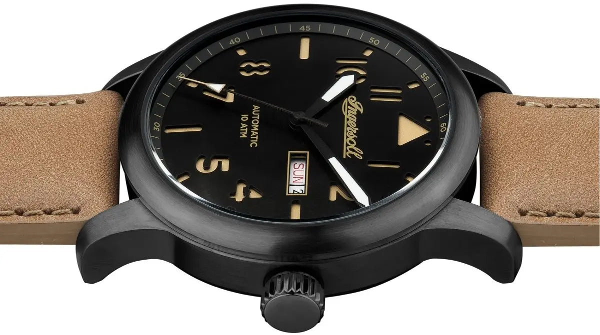 Ingersoll I01302 Hatton Automatic Brown Leather Strap - Κοσμηματοπωλείο Goldy