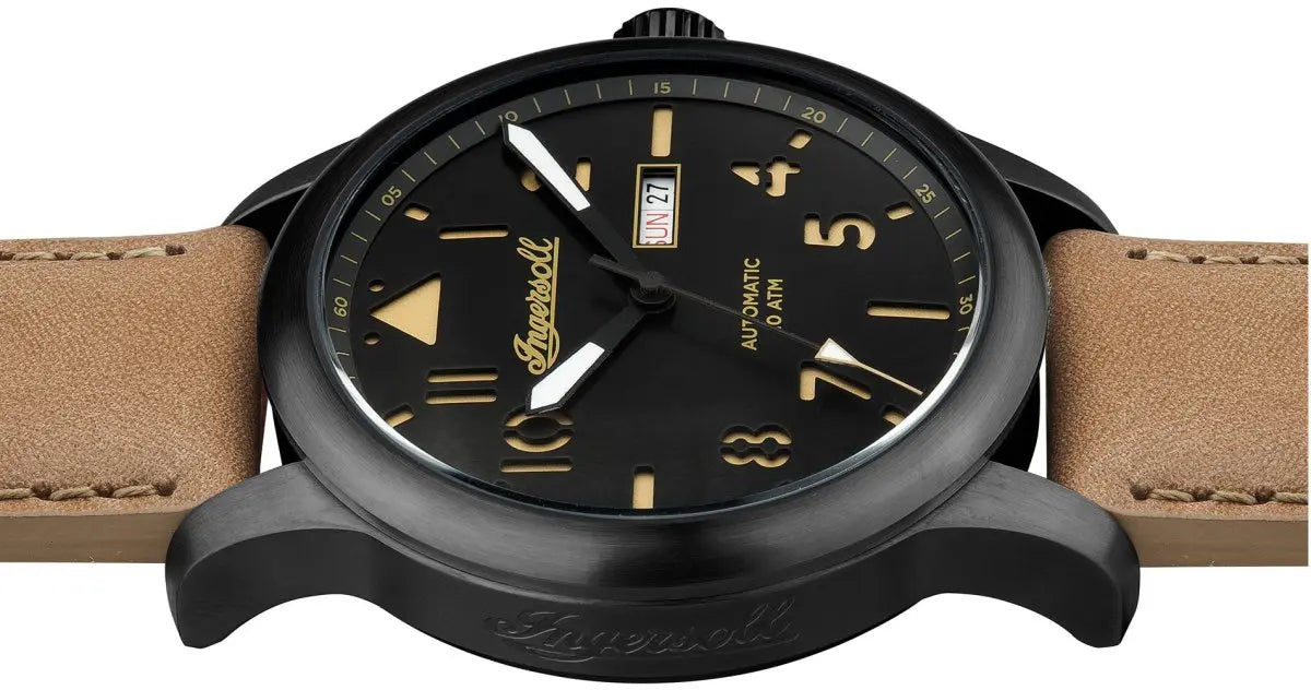 Ingersoll I01302 Hatton Automatic Brown Leather Strap - Κοσμηματοπωλείο Goldy
