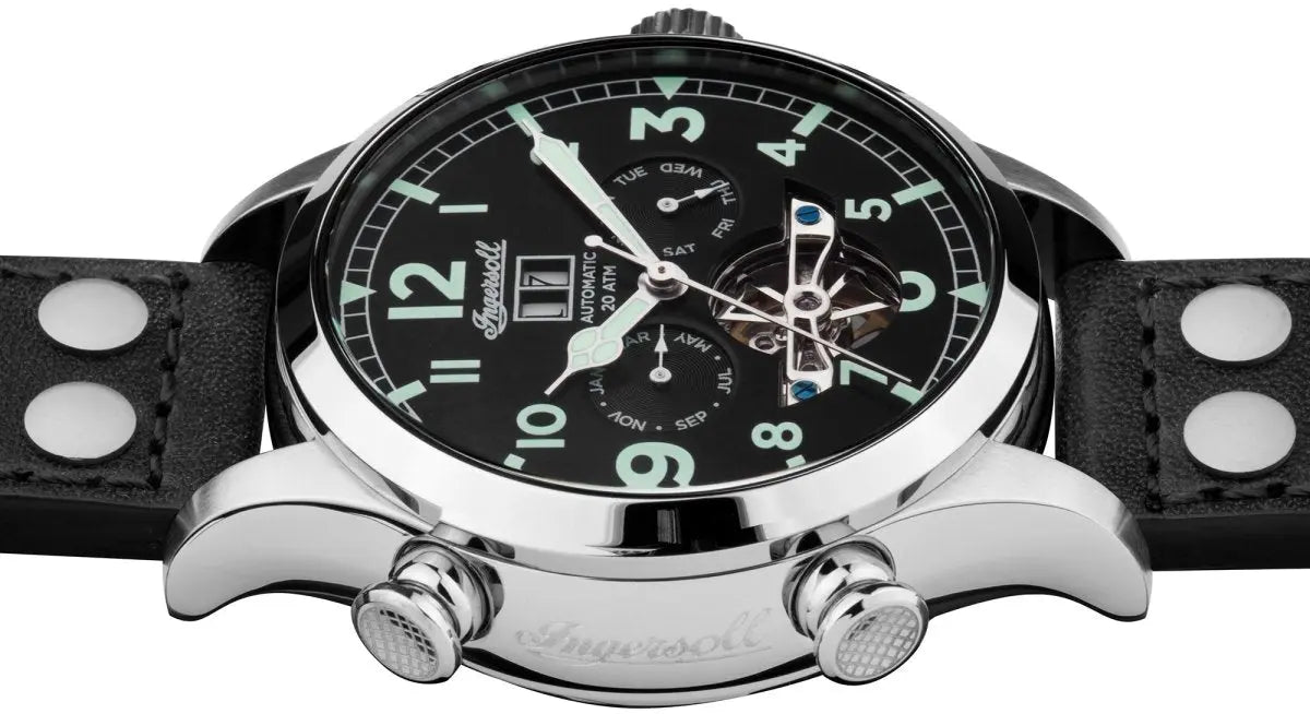 Ingersoll I02102 Armstrong Automatic Black Leather Strap - Κοσμηματοπωλείο Goldy