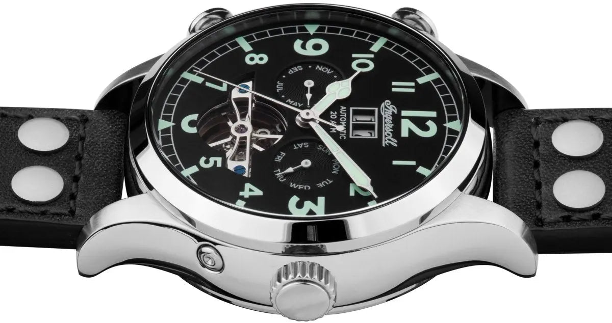Ingersoll I02102 Armstrong Automatic Black Leather Strap - Κοσμηματοπωλείο Goldy