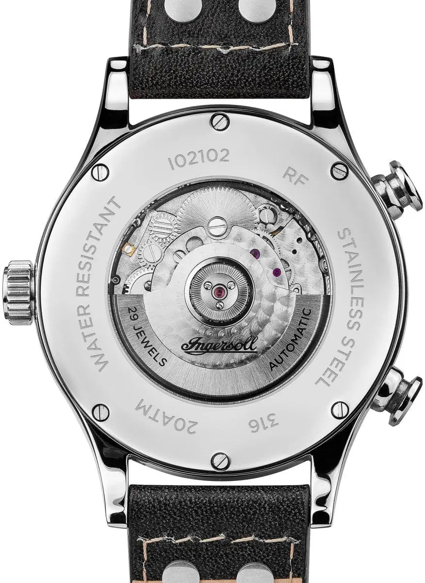 Ingersoll I02102 Armstrong Automatic Black Leather Strap - Κοσμηματοπωλείο Goldy