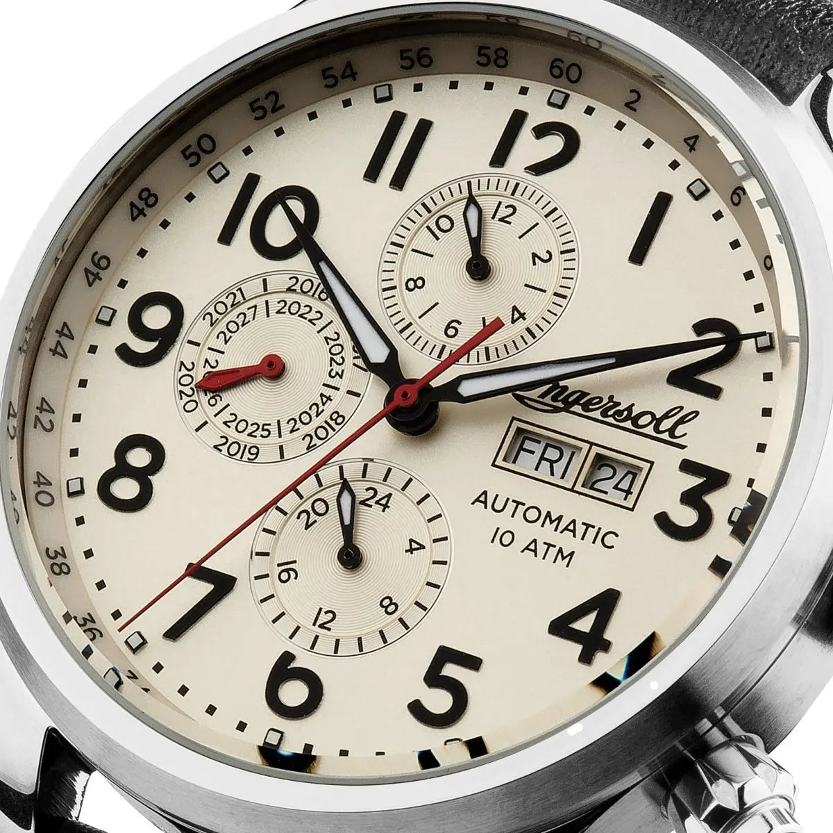 Ingersoll I02301 Delta Automatic Black Leather Strap - Κοσμηματοπωλείο Goldy