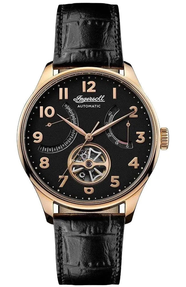 Ingersoll I04602 Hawley Automatic Black Leather Strap - Κοσμηματοπωλείο Goldy