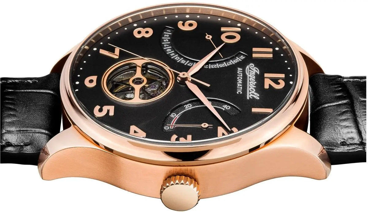 Ingersoll I04602 Hawley Automatic Black Leather Strap - Κοσμηματοπωλείο Goldy