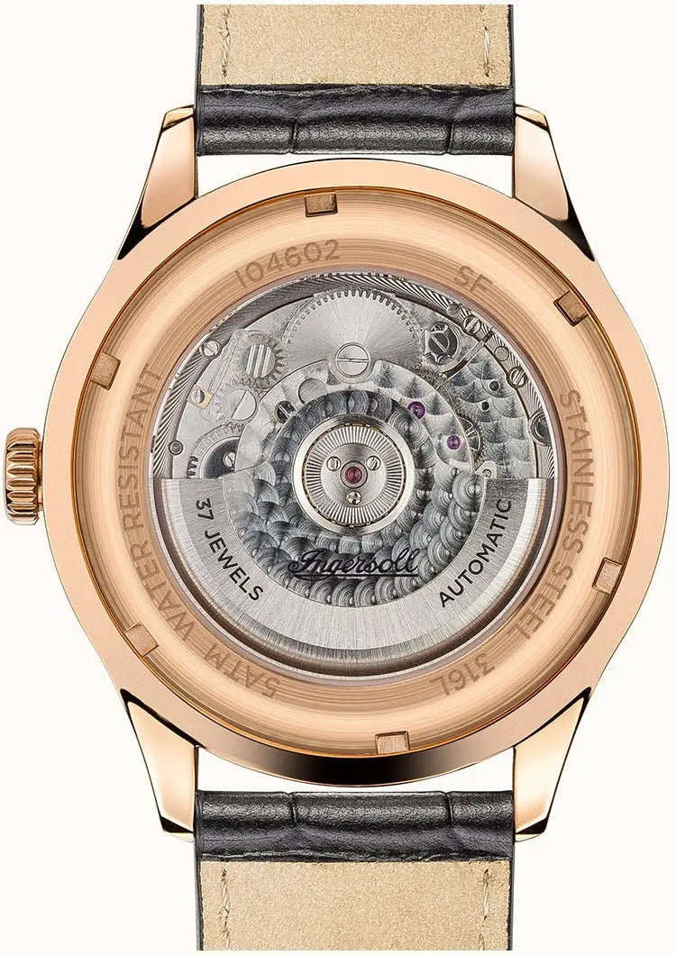 Ingersoll I04602 Hawley Automatic Black Leather Strap - Κοσμηματοπωλείο Goldy