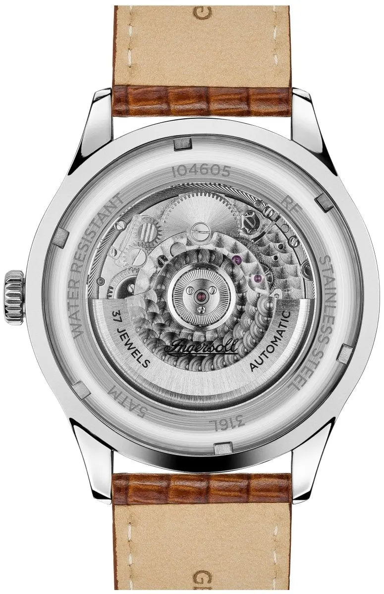 Ingersoll I04605 Hawley Automatic Brown Leather Strap - Κοσμηματοπωλείο Goldy