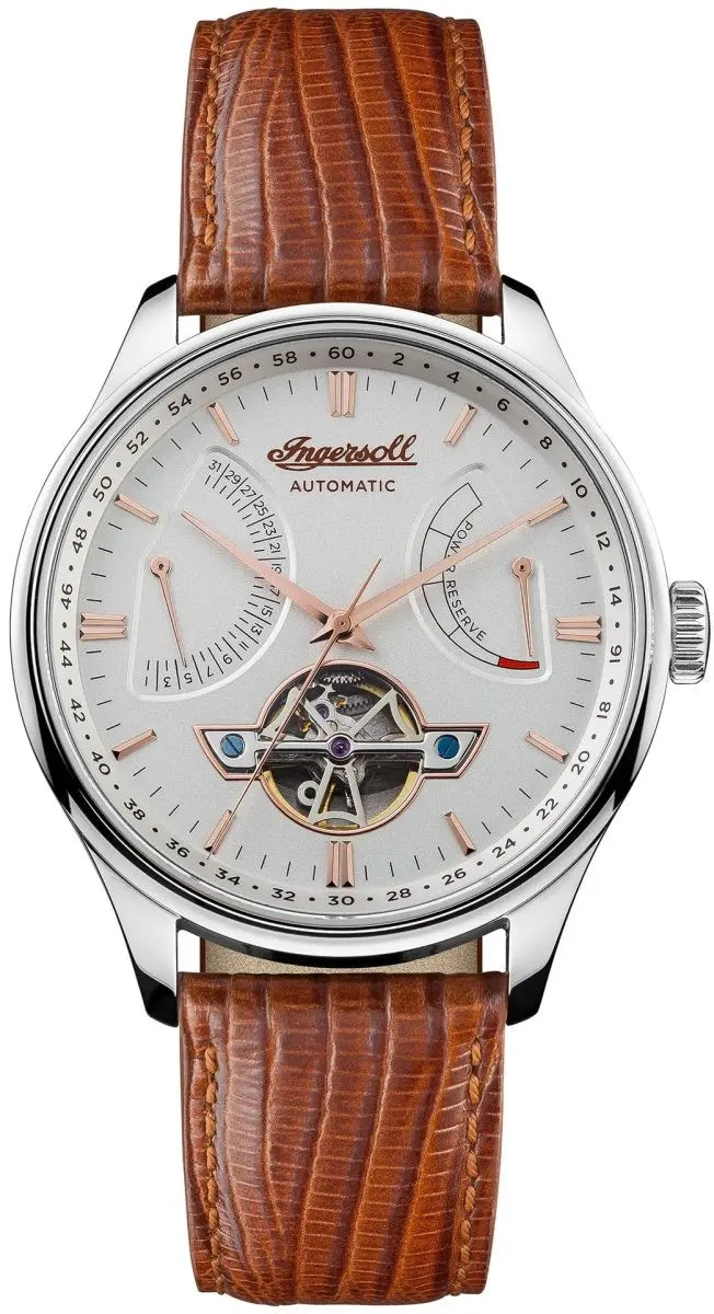 Ingersoll I04605 Hawley Automatic Brown Leather Strap - Κοσμηματοπωλείο Goldy