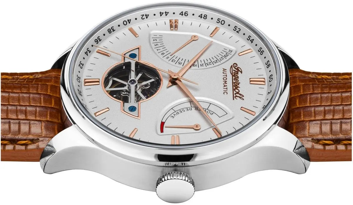 Ingersoll I04605 Hawley Automatic Brown Leather Strap - Κοσμηματοπωλείο Goldy