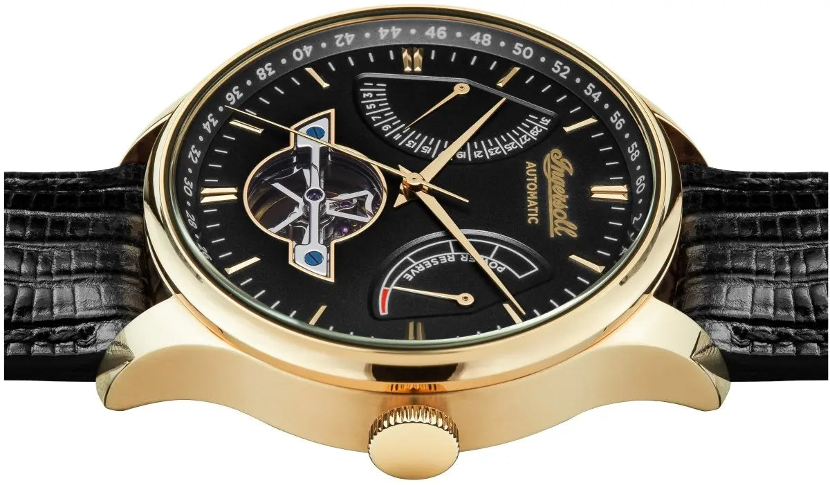 Ingersoll I04606 Hawley Automatic Black Leather Strap - Κοσμηματοπωλείο Goldy