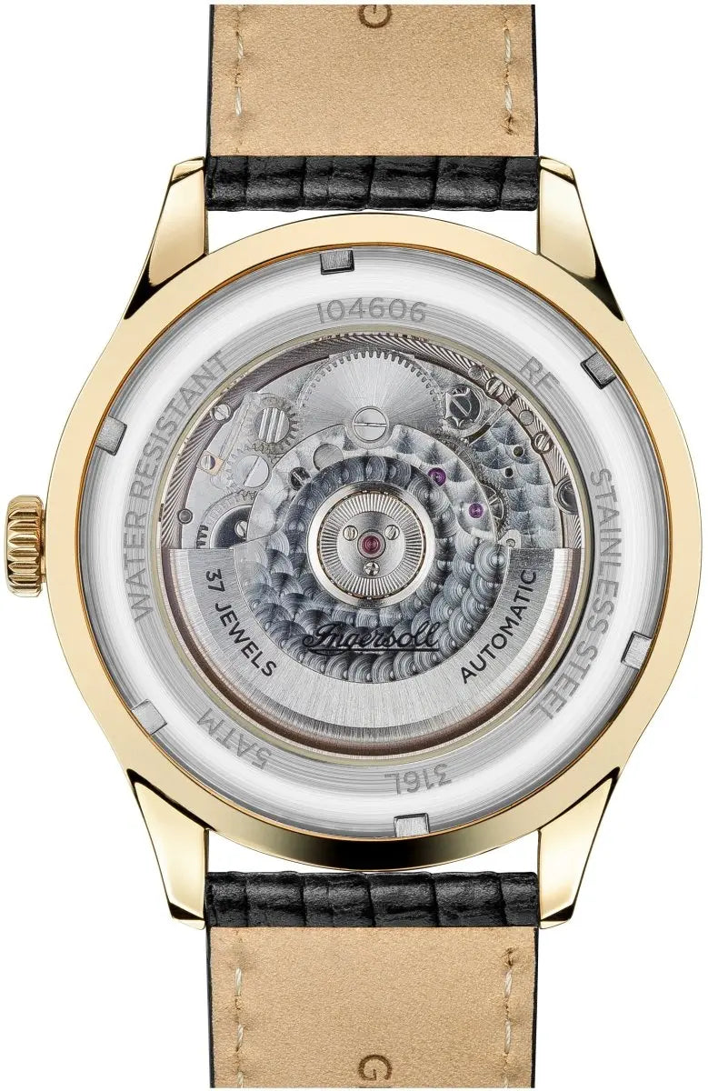 Ingersoll I04606 Hawley Automatic Black Leather Strap - Κοσμηματοπωλείο Goldy