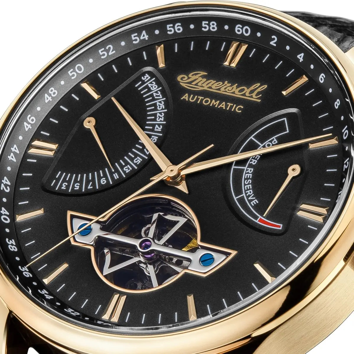 Ingersoll I04606 Hawley Automatic Black Leather Strap - Κοσμηματοπωλείο Goldy