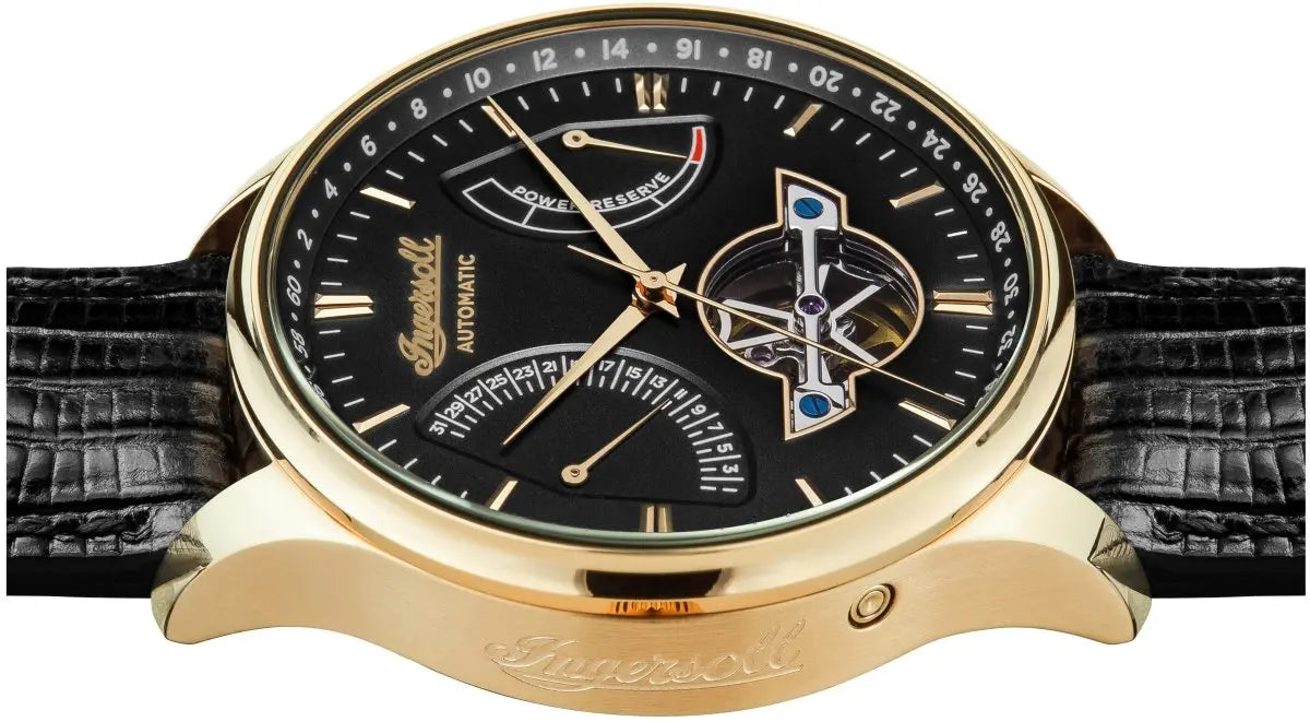 Ingersoll I04606 Hawley Automatic Black Leather Strap - Κοσμηματοπωλείο Goldy