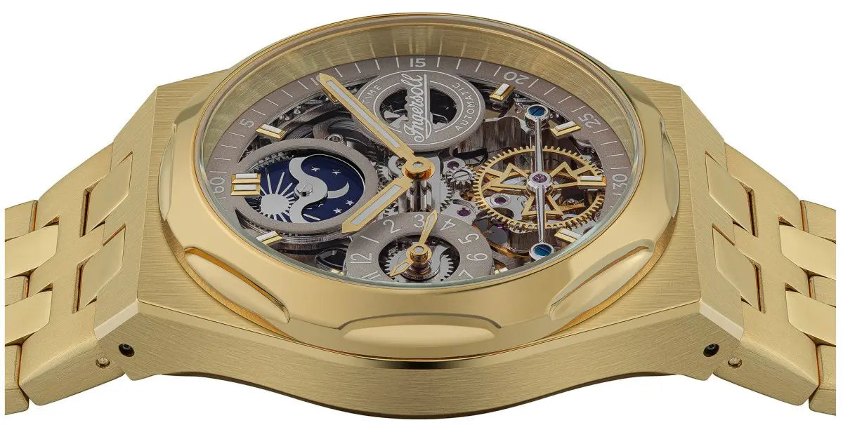 Ingersoll I12902 Broadway Automatic Gold Stainless Steel Bracelet - Κοσμηματοπωλείο Goldy