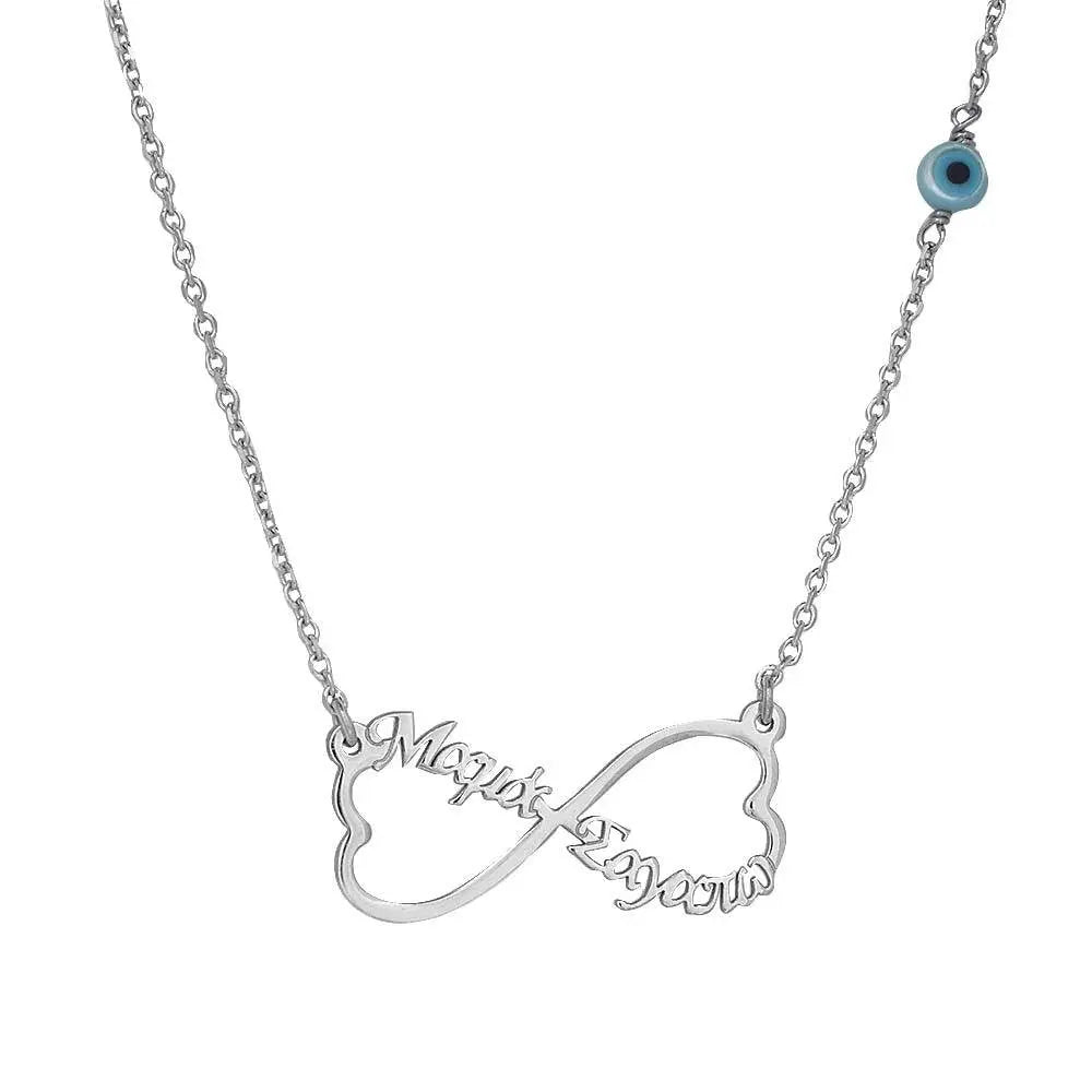 Κολιέ Άπειρο Μαμά Σ'αγαπώ GM145W Από Επιπλατινωμένο Ασήμι - Κοσμηματοπωλείο Goldy