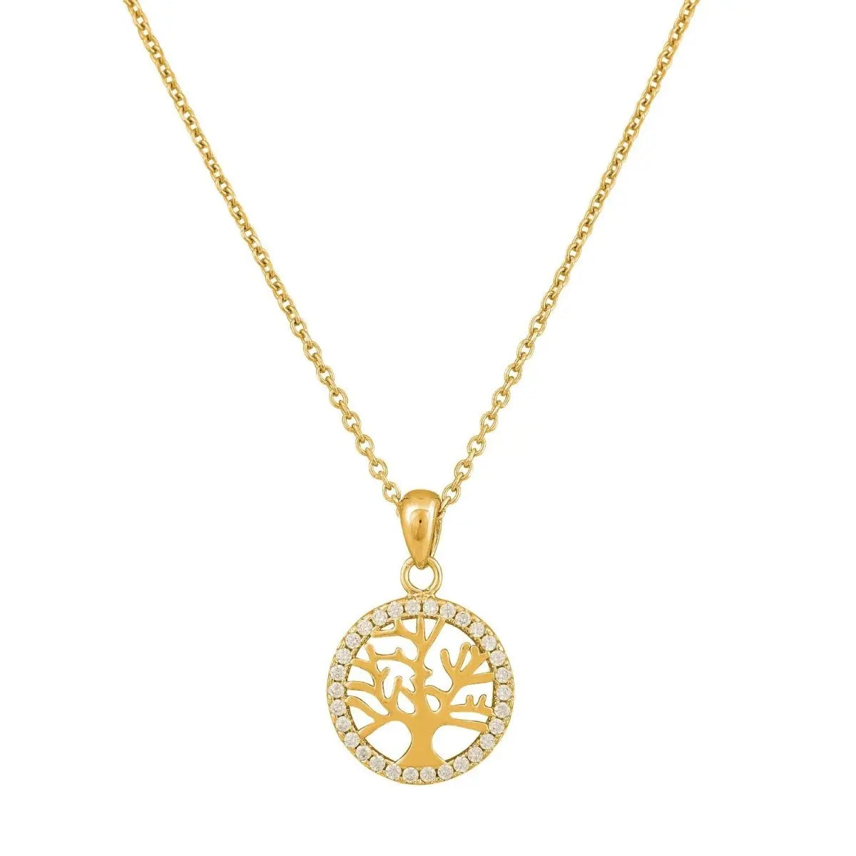 Κολιέ GM408G Δέντρο Ζωής Από Επιχρυσωμένο Ασήμι - Κοσμηματοπωλείο Goldy