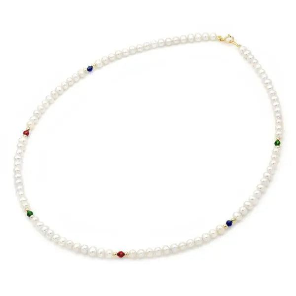 Κολιέ με Μαργαριτάρια 110181 Fresh Water Pearl 4,0-4,5mm 14ct - Κοσμηματοπωλείο Goldy