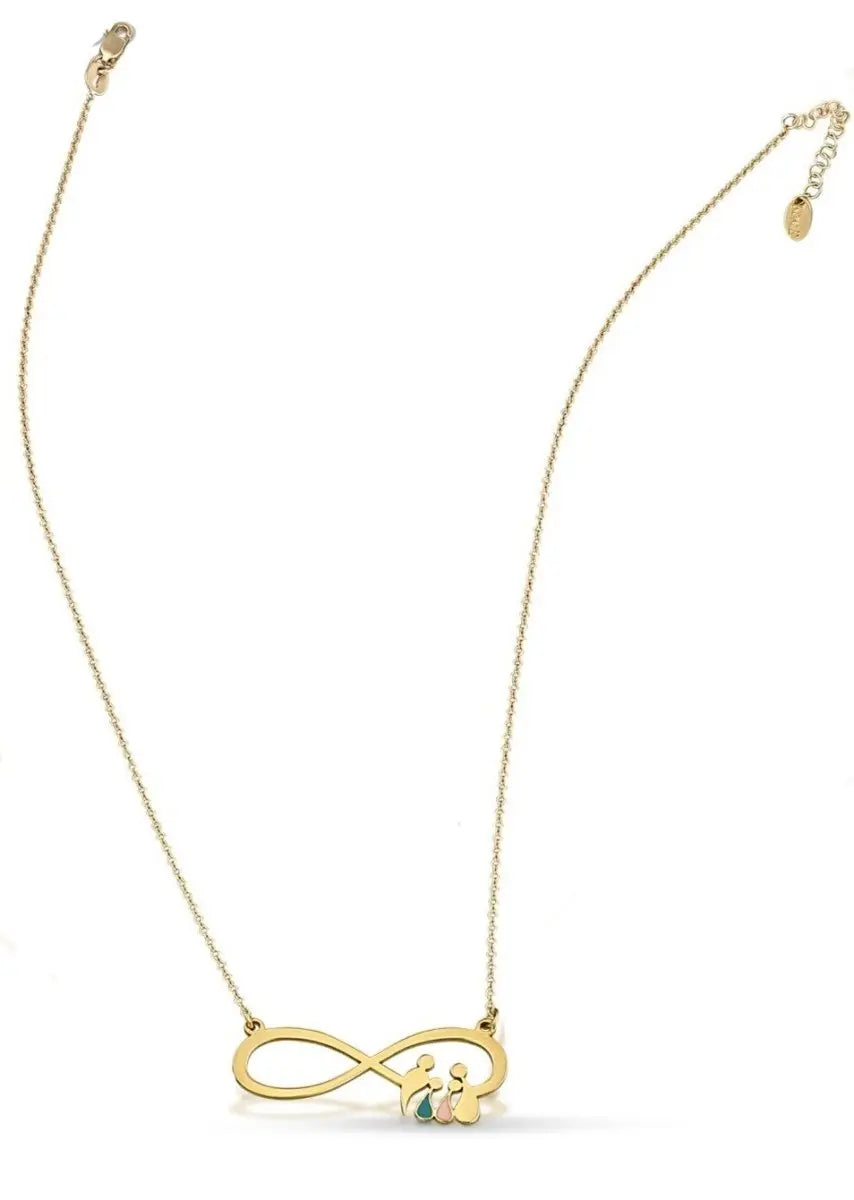 Κολιέ NLT11508 Άπειρο Οικογένεια με Σμάλτο σε Χρυσό 9ct - Κοσμηματοπωλείο Goldy