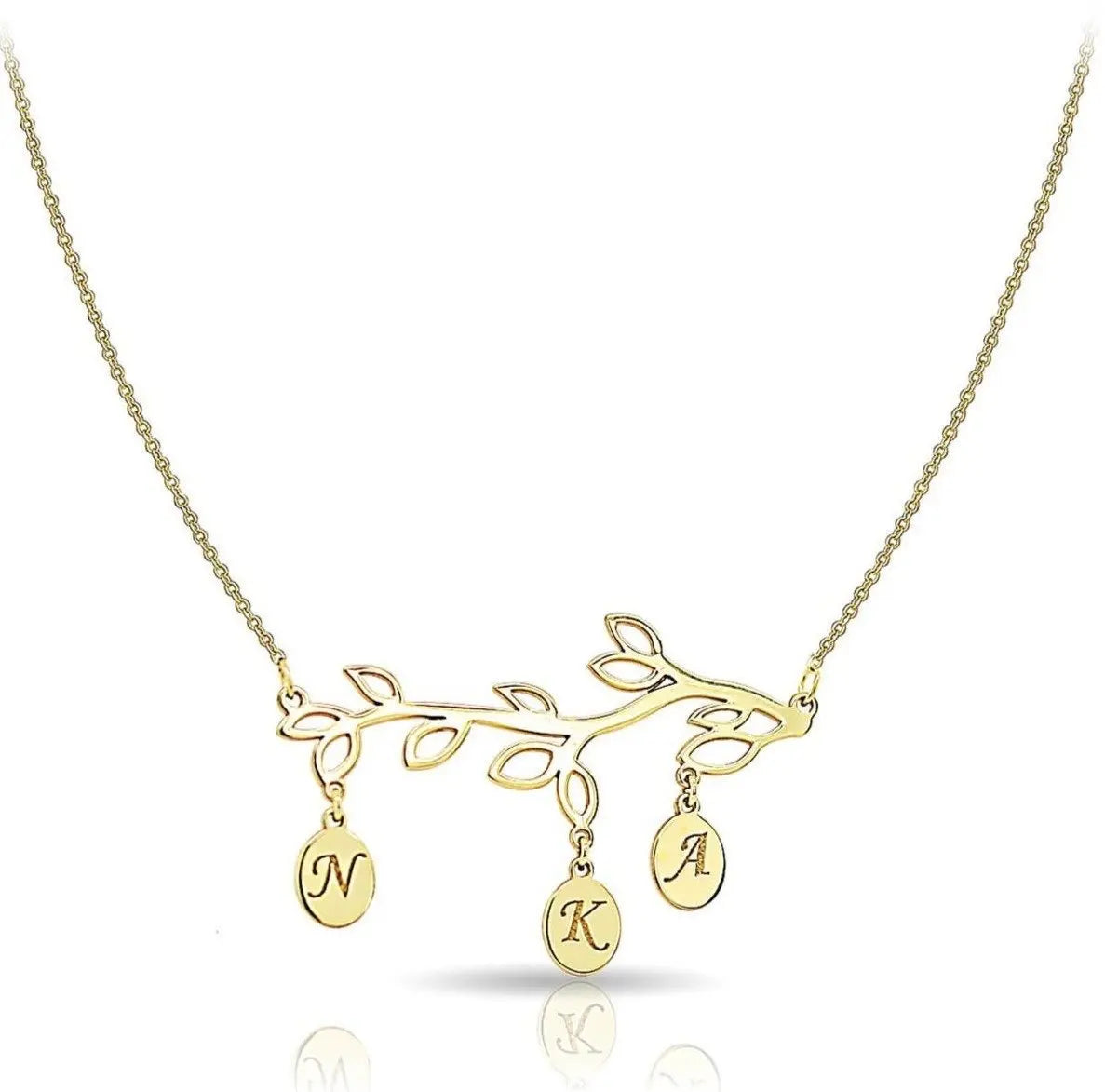 Κολιέ NLT11607 Δέντρο Ζωής με Μονόγραμμα σε Χρυσό 9ct - Κοσμηματοπωλείο Goldy