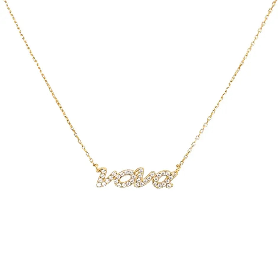 Κολιέ ZN1423G Νονά Από Επιχρυσωμένο Ασήμι με Ζιργκόν - Κοσμηματοπωλείο Goldy